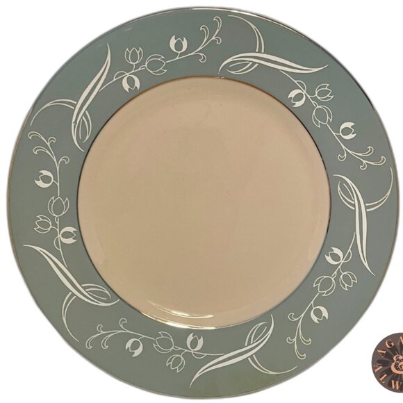 Vintage Flintridge China–SNOW TULIP Strata Blue–Platinum Rim Salad Plate-8 1/2" - Picture 1 of 2